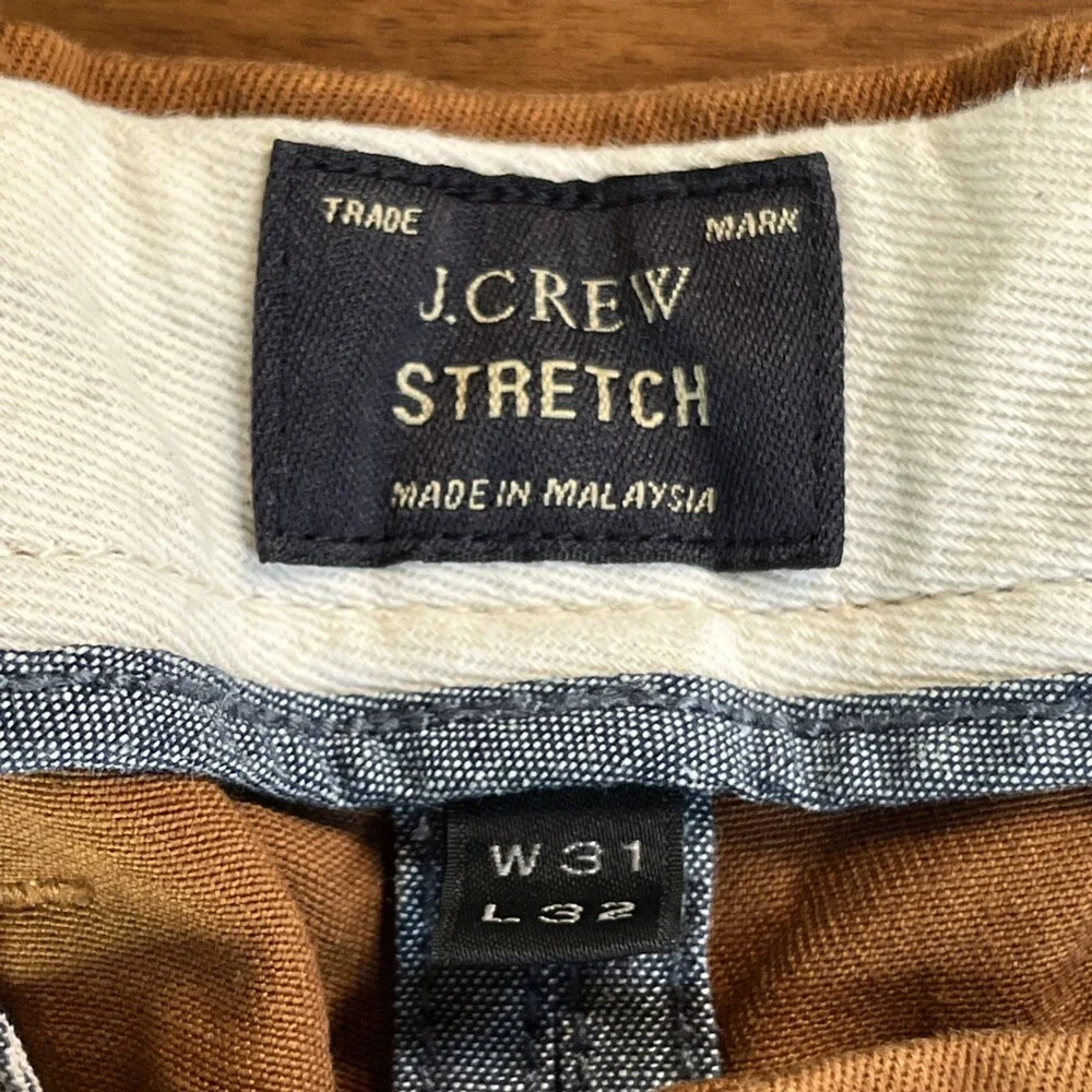 J. Crew Stretch Flat Front Chinos 31 31X32